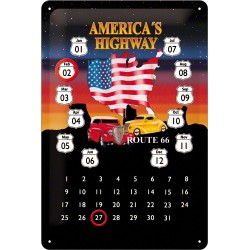 Calendar metalic - Route 66 20x30 cm